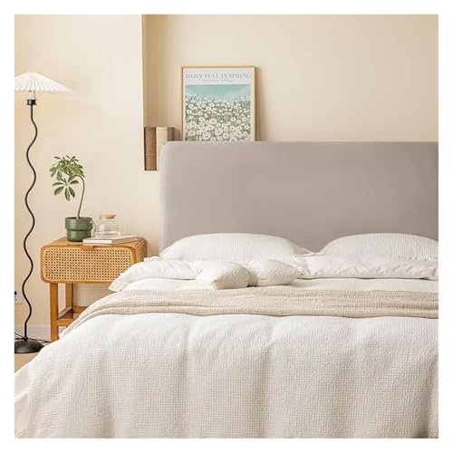 MOHUIED Weicher Samt-Kopfteilbezug, All-Inclusive, weicher, glatter, gesteppter Kopfbezug, einfarbiger Bett-Rückenschutzbezug für gepolsterte Schlafzimmer Kopfteil(Grey,120cm) von MOHUIED