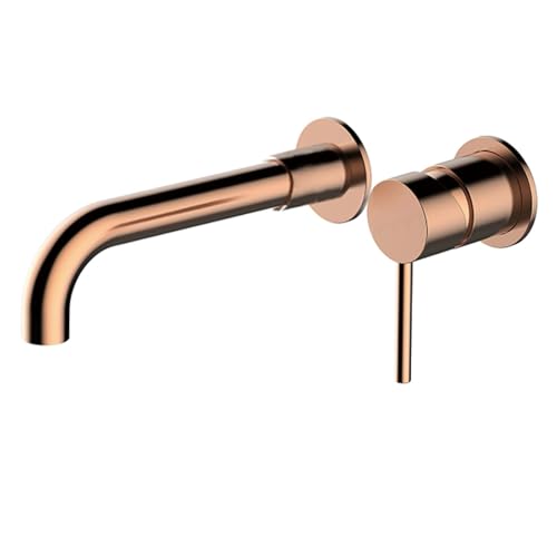 Schwarzer Badezimmerhahn mit eingebettetem Design, Einhand-Waschtischmischer zwei Löchern und heißem kaltem Wasser zur Wandmontage fürs Badezimmer(Color4) von MOHUIED