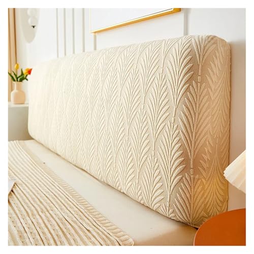 Verdickter Jacquard-Bettkopfteilbezug Mit Blättern, Weicher, Elastischer Bettkopfbezug, All-Inclusive-Bettkopfteilschutz, Schlafzimmer für gepolsterte Schlafzimmer Kopfteil(Color 1,L180cm H50-60cm L) von MOHUIED