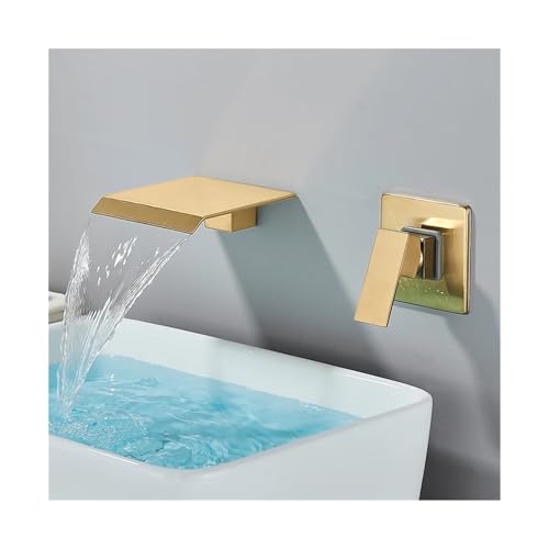 Wasserfall Wasserhahn Waschbecken Mischbatterie Bad In Wandmontage fürs Badezimmer(Color8) von MOHUIED