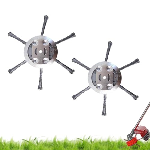 Steel Wire Grass Trimmer Head,String Trimmer Replacement Head Compatible with Most Lawn Mower,6Inch Steel Weed Eater Trimmer Head,Tool-Free Installation (2PCS - 6 Blades) von MOHXFE