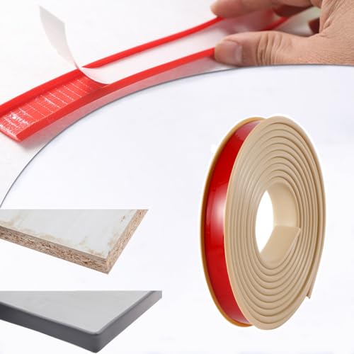 U-förmiger Kantenabdichtungsstreifen, Selbstklebender TPE-Kantenschutzstreifen, Holzbrett Kantenschutz für Schrank, Sperrholz (Beige,3M-16mm) von MOHXFE