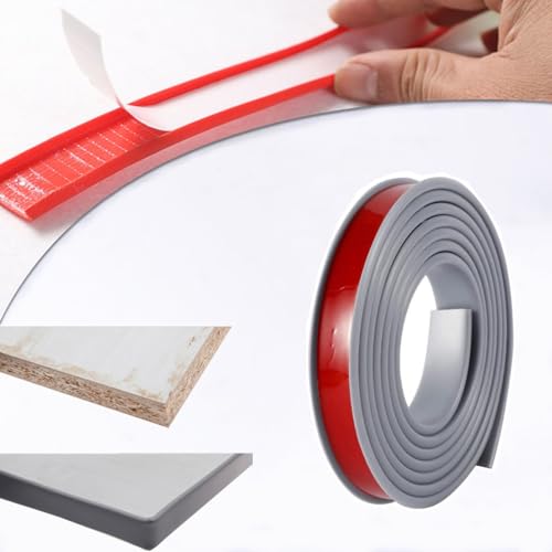 U-förmiger Kantenabdichtungsstreifen, Selbstklebender TPE-Kantenschutzstreifen, Holzbrett Kantenschutz für Schrank, Sperrholz (Gray,5M-25mm) von MOHXFE
