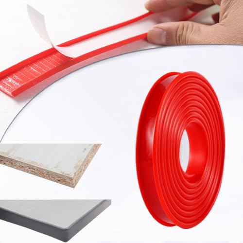 U-förmiger Kantenabdichtungsstreifen, Selbstklebender TPE-Kantenschutzstreifen, Holzbrett Kantenschutz für Schrank, Sperrholz (Red,5M-28mm) von MOHXFE