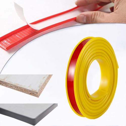 U-förmiger Kantenabdichtungsstreifen, Selbstklebender TPE-Kantenschutzstreifen, Holzbrett Kantenschutz für Schrank, Sperrholz (Yellow,5M-16mm) von MOHXFE