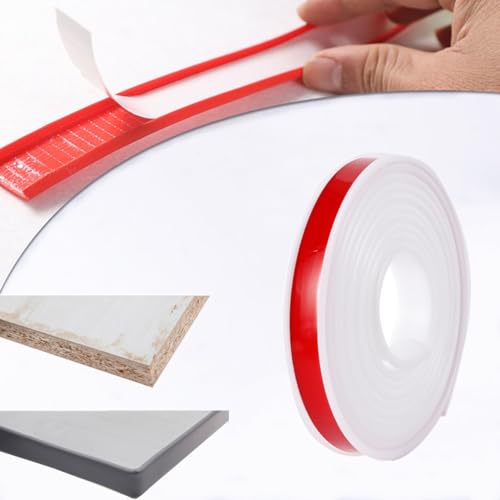 U-förmiger Kantenverkleidungsstreifen, selbstklebender TPE-Kantenbandstreifen, Holzbrett-Kantenschutz, für Schrank, Sperrholz (Weiß, 3 m - 14 mm) von MOHXFE