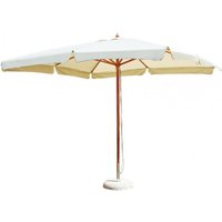 3x4 m rechteckiger Regenschirm mit Mittelstange aus Teakholz, ecrufarbener Bezugsstoff - Lerici von MOIA SPA