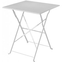 Moia Spa - Quadratischer Gartentisch 60x60 cm aus elfenbeinfarbenem Eisen - Macerata von MOIA SPA