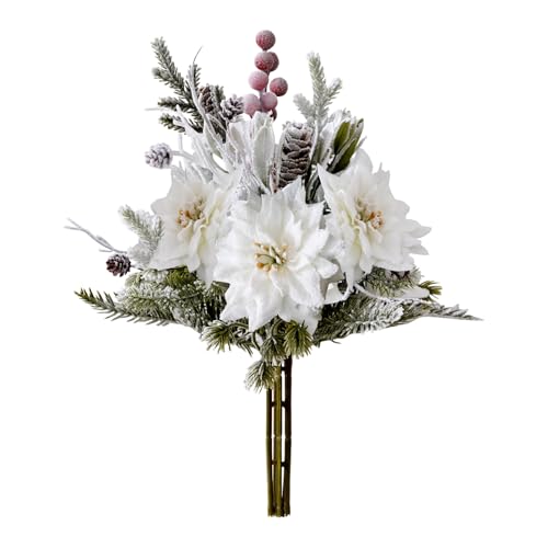 MOIAVAN Künstlicher Weihnachtsstrauß, 30,5 cm, weiß, mattiert, Weihnachtssterne für Zuhause, Büro, Tischplatte, Innenbereich, Winterurlaub, Weihnachtsdekorationen MOIAVAN Künstlicher Weihnachtsstrauß, 30,5 cm, weiß, mattiert, Weihnachtssterne für Zuhause, Büro, Tischplatte, Innenbereich, Winterurlaub, Weihnachtsdekorationen von MOIAVAN