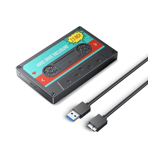 Externes Festplattengehäuse für 2,5-Zoll-Festplatten, USB 3.0, USB-C-Laufwerke, Adaptergehäuse 5 Gbit/s/6 Gbit/s von MOIDHSAG