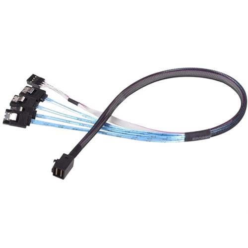 MOIDHSAG Professionelles MiniSAS SFF-8643-zu-4SATA Schnittstellenkabel Mit Seitenband 0 5 M Für Server Setups von MOIDHSAG