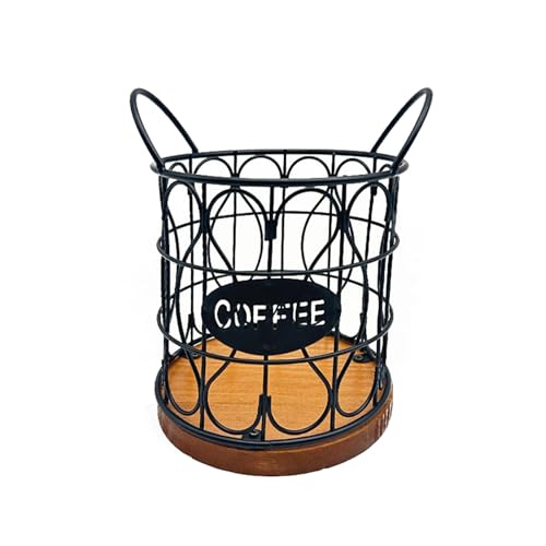 MOIDHSAG Runder / quadratischer Kaffee-Aufbewahrungskorb, große Kapazität, Kaffeekapseln, Espresso, Kapseln, Korb für Küchen-Arbeitsplatte von MOIDHSAG
