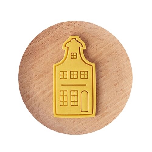 MOIDHSAG Keksausstecher Katze Vintage Haus Keksstempel Fondant Gebäck Form Keksausstecher Küche Backzubehör zum Backen Kunststoff von MOIDHSAG
