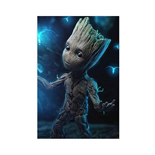 MOIT Baby Groot 1 Leinwand-Poster, Schlafzimmer-Dekoration, Sport-Landschaft, Büro, Raumdekoration, Geschenk, ohne Rahmen, 50 x 75 cm von MOIT