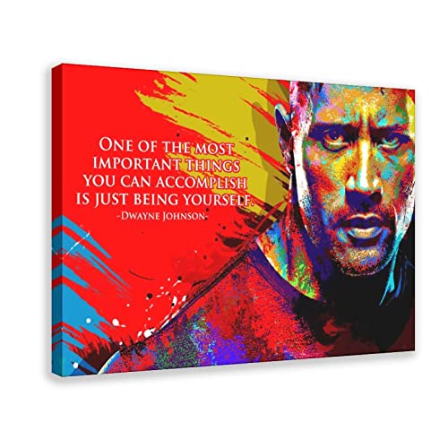 MOIT Dwayne Johnson Zitate Leinwand Poster Wandkunst Dekor Bild Gemälde für Wohnzimmer Schlafzimmer Dekoration Rahmen Stil 30 x 45 cm von MOIT