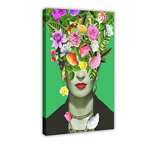 MOIT Frida Kahlo Leinwand-Poster, Wandkunst, Dekoration, Druck, Bild, Gemälde für Wohnzimmer, Schlafzimmer, Dekoration, Rahmen-Stil, 50 x 75 cm von MOIT