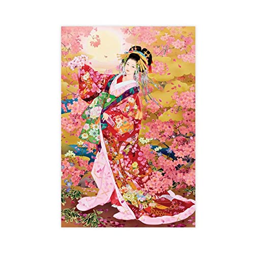 MOIT Japanisches Geisha 7 Leinwand-Poster, Schlafzimmer-Dekoration, Sport-Landschaft, Bürozimmer, Dekoration, Geschenk, ohne Rahmen, 40 x 60 cm von MOIT