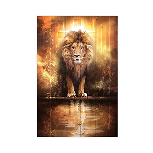 MOIT Leinwand-Poster, Der Löwe und das Lamm, Schlafzimmer, Dekoration, Sport, Landschaft, Büro, Raumdekoration, Geschenk, ohne Rahmen, 60 x 90 cm MOIT Leinwand-Poster, Der Löwe und das Lamm, Schlafzimmer, Dekoration, Sport, Landschaft, Büro, Raumdekoration, Geschenk, ohne Rahmen, 60 x 90 cm von MOIT
