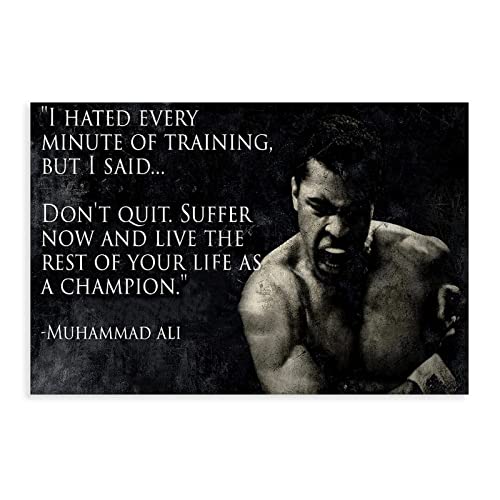 MOIT Muhammad Ali inspirierende Zitate Leinwand Poster Schlafzimmer Dekor Sport Landschaft Büro Zimmer Dekor Geschenk ohne Rahmen Stil 50 x 75 cm von MOIT