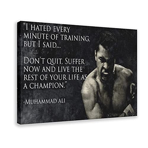 MOIT Muhammad Ali inspirierende Zitate Leinwand Poster Schlafzimmer Dekor Sport Landschaft Büro Zimmer Dekor Geschenkrahmen Stil 30 x 45 cm von MOIT