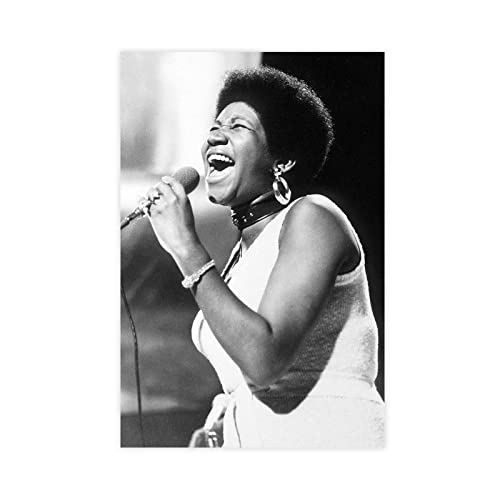 MOIT Pop Singer Aretha Franklin Leinwandposter Wandkunst Dekor Bild Gemälde für Wohnzimmer Schlafzimmer Dekoration Rahmen Stil 30 x 45 cm von MOIT