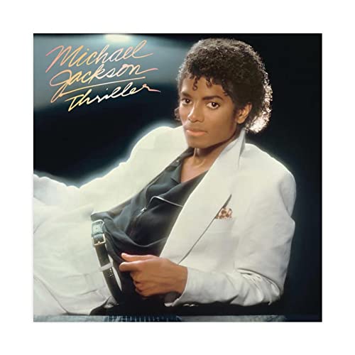 MOIT Sänger Michael Jackson Thriller Album Cover Leinwand Poster Schlafzimmer Dekor Sport Landschaft Büro Zimmer Dekor Geschenk Rahmen Stil 50 x 50 cm von MOIT