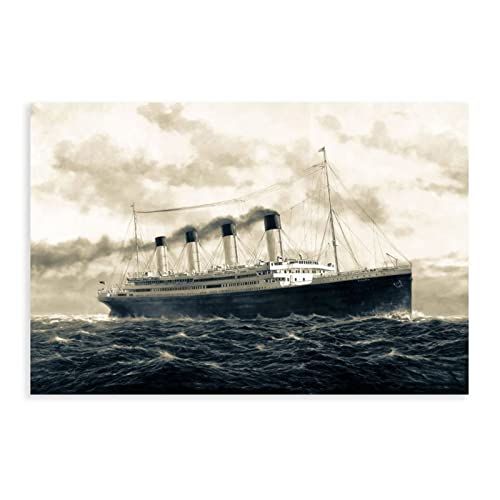 MOIT Titanic Sepia Leinwand-Poster, Wandkunst, Dekoration, Bild, Gemälde für Wohnzimmer, Schlafzimmer, Dekoration, Rahmen-Stil, 40 x 60 cm von MOIT