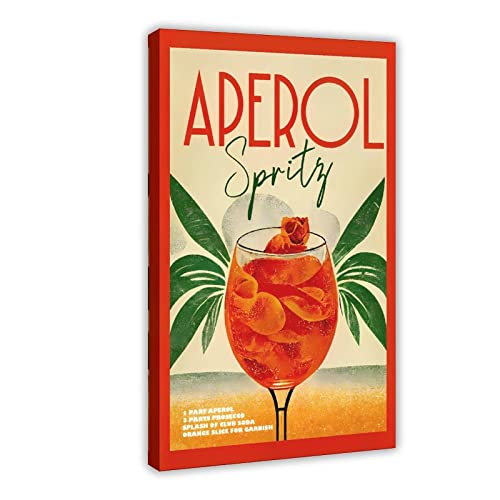 MOIT Tropic Aperol Spritz Retro Leinwand Poster Schlafzimmer Dekor Sport Landschaft Büro Zimmer Dekor Geschenkrahmen Stil 60 x 90 cm von MOIT