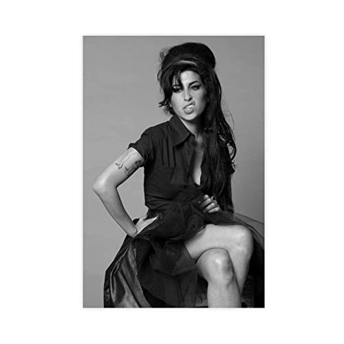 Pop Singer Amy Winehouse 14 Leinwand-Poster, Wandkunst, Dekoration, Bild für Wohnzimmer, Schlafzimmer, Dekoration, Rahmen-Stil, 40 x 60 cm von MOIT