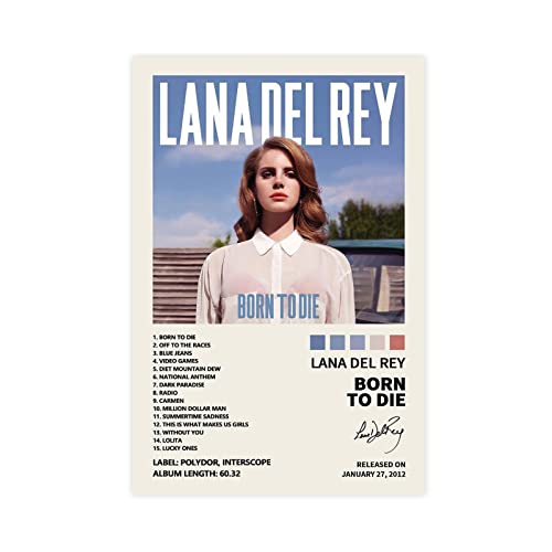 Sängerin Lana Del Rey Born to Die Musikalbum Cover Leinwand Poster Schlafzimmer Dekor Sport Landschaft Büro Zimmer Dekor Geschenk Rahmen Stil 40 x 60 cm von MOIT