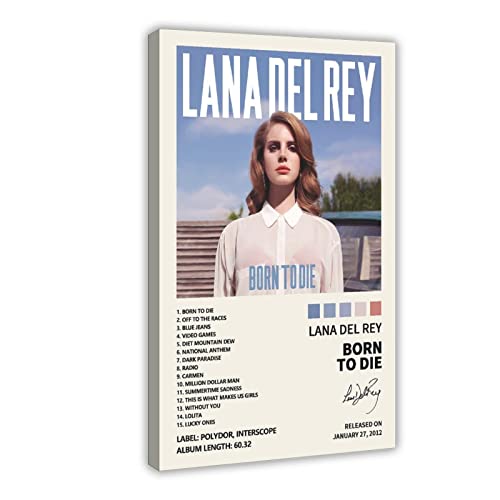 Sängerin Lana Del Rey Born to Die Musikalbum Cover Leinwand Poster Schlafzimmer Dekor Sport Landschaft Büro Zimmer Dekor Geschenkrahmen Stil 30 x 45 cm von MOIT