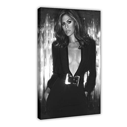 Schauspielerin Eva Mendes 1 Leinwand-Poster, Schlafzimmerdekoration, Sport, Landschaft, Büro, Raumdekoration, Geschenkrahmen-Stil, 40 x 60 cm von MOIT