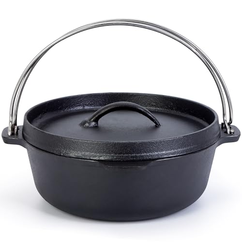 MOJ Trading Dutch Oven, Brotbackform, Gusseisen Topf, Brotbacktopf, Gusseisen Topf zum Brot Backen, Dutch Oven Klein Mittel Groß Gusseisentöpfe von MOJ TRADING
