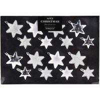 16tlg Weihnachtskugel Set Sterne Silber-CAN303110-Silber 16tlg Weihnachtskugel Set Sterne Silber-CAN303110-Silber von MOJAWO