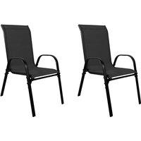 2 Stk. Stapelsessel Metall schwarz - Textilen Schwarz-MMC330887-2 von MOJAWO