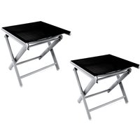 2 Stück Alu Fußhocker klappbar Silbergrau/Schwarz-MMC5001S-2 von MOJAWO