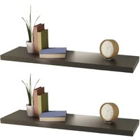 2 Stück Hängeregal Wandregal mdf schwarz 100cm -MWR107-Schwarz-2er von MOJAWO