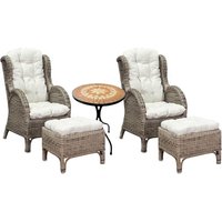 2 Stück Rattan Ohrensessel mit Fußhocker und Mosaiktisch-2xMRS01+MMC4341-Tisch von MOJAWO
