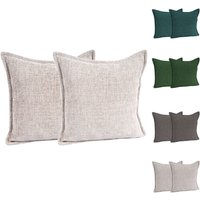 2er Set Chenille Kissenbezug 45x45cm-M702739-Beige-var von MOJAWO