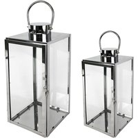 2er Set Edelstahl-Laternen 30/40cm-MMC8113E-mitkl 2er Set Edelstahl-Laternen 30/40cm-MMC8113E-mitkl von MOJAWO