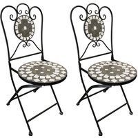 2x Mosaik Stuhl Anthrazit/Grau-MMC4342-2Stuhl von MOJAWO