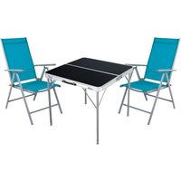 Mojawo - 3-teiliges Campingmöbel Set 80x80x70cm schwarz-MMC330883B+2xMMC5000P Mojawo - 3-teiliges Campingmöbel Set 80x80x70cm schwarz-MMC330883B+2xMMC5000P von MOJAWO