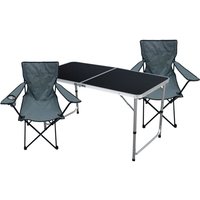 3-teiliges Campingmöbel Set Schwarz -MMC330872B+2xMPO2481 von MOJAWO