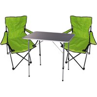 3-teiliges Campingmöbel Set Tisch schwarz 2 x Stuhl Lime-X35000300+2xMPO2470 von MOJAWO