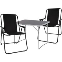 3-teiliges Campingmöbel Set Tisch schwarz 2 x Stuhl-X35000200+2xLE8000020 von MOJAWO