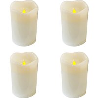 4 stk. led Wachs-Kerzen weiß 9 x 7,5cm-MYW52746-4 von MOJAWO