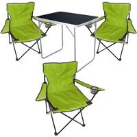 Mojawo - 4-tlg Campingsessel Lime Grün+ Campingtisch-MMC330871B+3xMPO2470 von MOJAWO