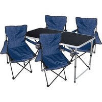 Mojawo - 5-teiliges Campingmöbel Set Schwarz - Blau-MMC330872B+4xMPO2431 von MOJAWO