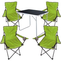 Mojawo - 5-tlg Campingsessel Limegrün + Campingtisch-MMC330870B+4xMPO2470 von MOJAWO