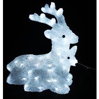 Acryl Hirsch mit Baby 60 LEDs kaltweiß-MLK037H von MOJAWO